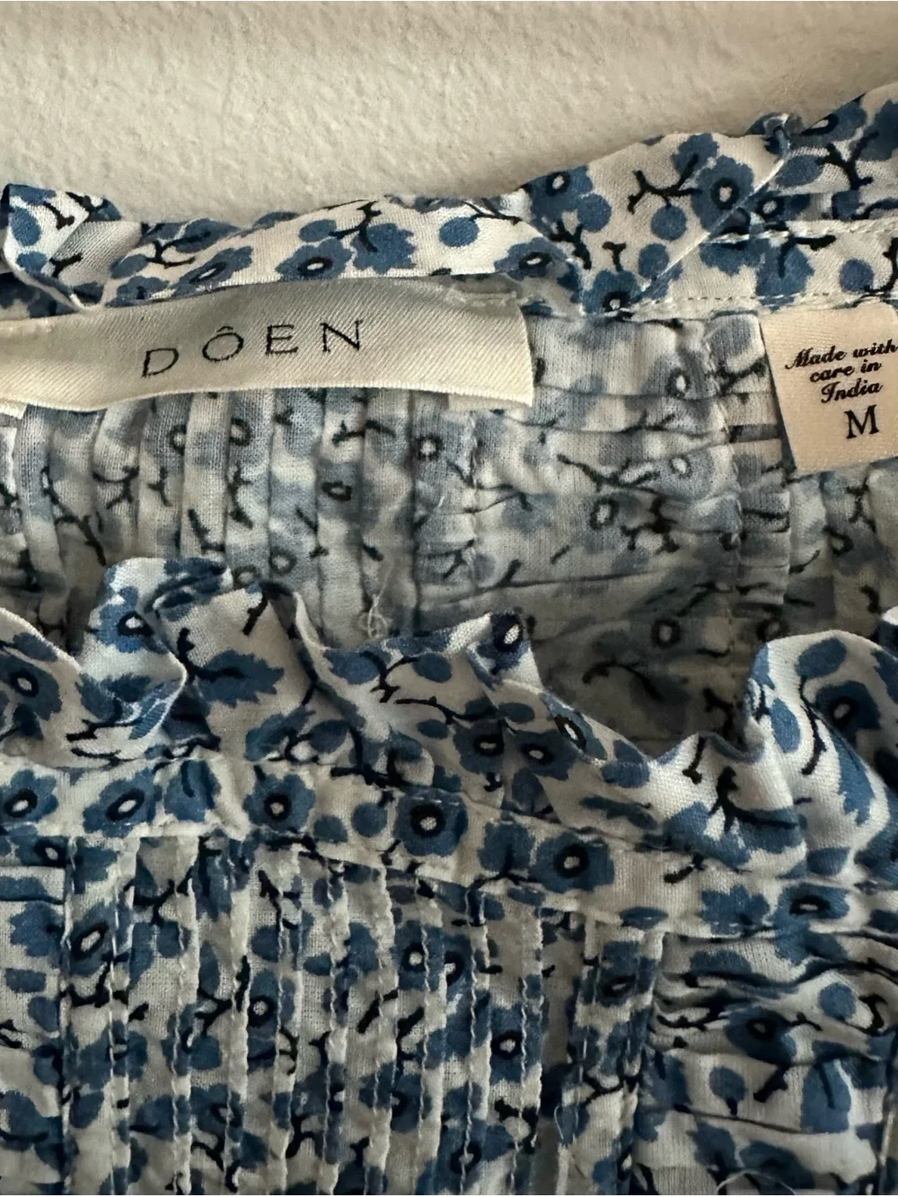 Doen Blue Frances Top in Cornflower Hillside Bloom Floral Print